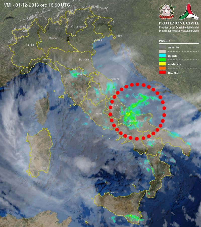 Immagine RADAR del 01.12.13 ore 18:00 circa